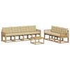 vidaXL Buiten bankenset met kussen 8 pcs Wit en Beige