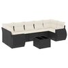 vidaXL 8-delige Loungeset met kussens poly rattan zwart