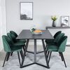 Venture Home Eetkamerstoelen 2 st Velvet fluweel zwart en groen