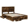 vidaXL Bedframe met lade met hoofdeinde met opslag Bewerkt hout