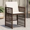 vidaXL Tuinstoelen 4 st met kussens poly rattan bruin