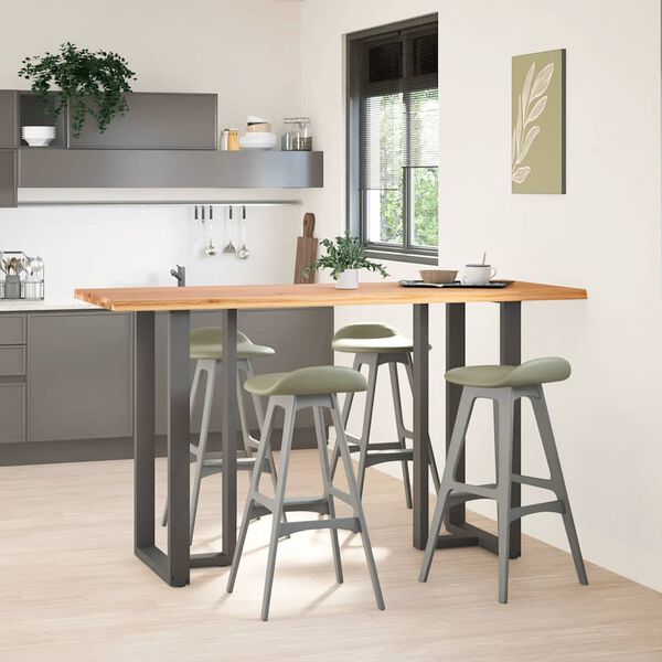 vidaXL Bartafel rechthoekig boomrand 200x80x112 cm massief eikenhout