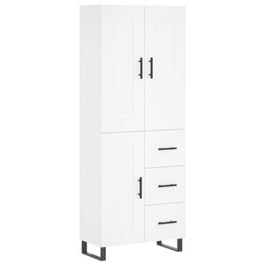 vidaXL Hoge kast 69,5x34x180 cm bewerkt hout wit