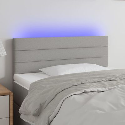 vidaXL Hoofdbord LED 90x5x78/88 cm stof lichtgrijs