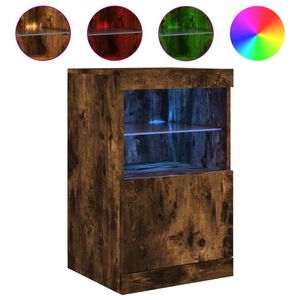 vidaXL Dressoir met LED-verlichting 41x37x67 cm gerookt eikenkleurig