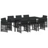 vidaXL Tuin eettafelset 9 st Zwart poly rattan