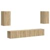 vidaXL Tv-meubelset Wandgemonteerd 5 pcs Sonoma Eiken Bewerkt hout