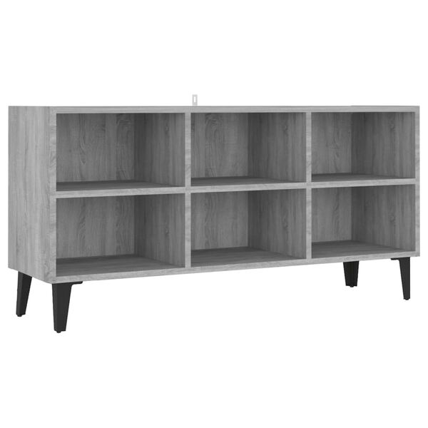vidaXL Tv-meubel met metalen poten 103,5x30x50 cm grijs sonoma eiken