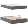 vidaXL Opslag bed met matras met matras met opslag 2 pcs Grijs Leer