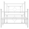 vidaXL Bedframe met hoofd- en voeteneinde metaal wit 100x200 cm