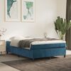 vidaXL Boxspring met matras fluweel donkerblauw 140x200 cm