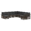 vidaXL Tuinbankenset 11 st Grijs en Donkergrijs poly rattan