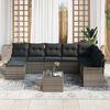 vidaXL Tuin Sofa Set met kussen met opslag 9 pcs Zwart Poly riet