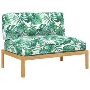 vidaXL Bankstel Blad Bladpatroon 120 x 92 x 69 cm Massief Acaciahout