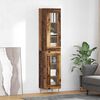 vidaXL Hoge kast 2 pcs Oud Hout Glas