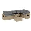 vidaXL 7-delige Loungeset met kussens poly rattan beige