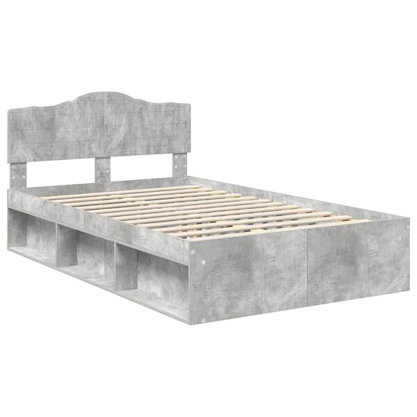 vidaXL Bedframe Concerte Grijs 135 x 190 cm Massief grenenhout