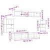 vidaXL Tv-meubelset Wandgemonteerd 8 pcs Zwart eiken Bewerkt hout