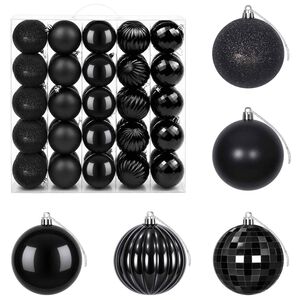 vidaXL Kerstballen set 50 st Zwart 8 cm Polystyreen