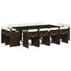 vidaXL 13-delige Tuinset met kussens poly rattan bruin