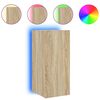 vidaXL Tv-wandmeubel met LED-verlichting 30,5x35x70 cm sonoma eiken