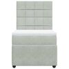 vidaXL Boxspring met matras fluweel lichtgrijs 90x200 cm