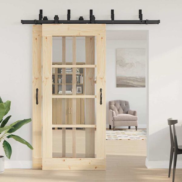 vidaXL Doos met onderdelen voor schuifdeur 200 cm staal zwart