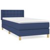 vidaXL Boxspring met matras stof blauw 90x190 cm