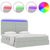 vidaXL Bed met LED-striplichten Lichtgrijs 200 x 200 cm Fluweel