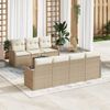 vidaXL Tuinbankenset met opslag 8 pcs Beige en Cr&egrave;me poly rattan