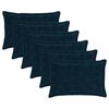vidaXL Kussensloop 6 st HOUTEN Marineblauw 50 x 80 cm Nep Konijnenbont