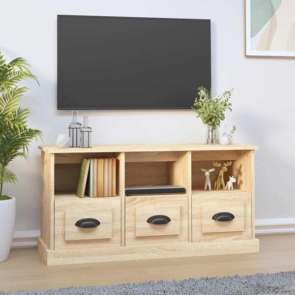 vidaXL Tv-meubel 100x35x50 cm bewerkt hout sonoma eikenkleurig