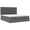 vidaXL Ottoman bed met matrassen en LED's 200x200cm stof donkergrijs