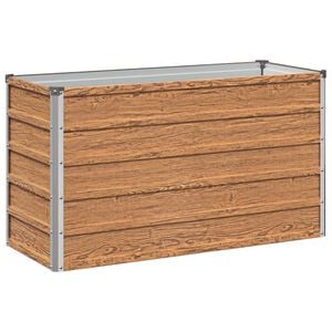 vidaXL Verhoogd Tuinbed Houtbruin 100 x 40 x 55 cm koudgewalst staal