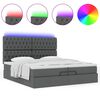 vidaXL Ottoman bed met matrassen en LED's 200x200cm stof donkergrijs
