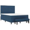 vidaXL Boxspringbed met matras met hoofdeinde Blauw 160 x 200 cm Stof
