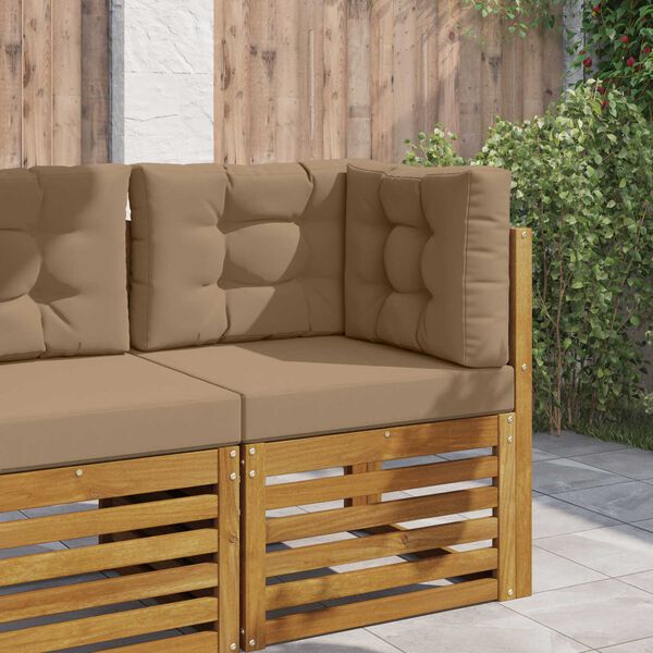 vidaXL Buiten bankkussen 3 pcs Taupe Polyester