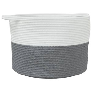vidaXL Wasmand &Oslash; 55x36 cm katoen grijs en wit