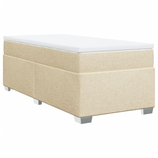 vidaXL Boxspring met matras stof crèmekleurig 90x200 cm