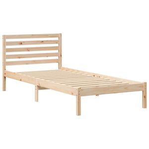 vidaXL Bedframe met hoofdeinde Bruin 80 x 220 cm Massief grenenhout