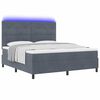 vidaXL LED Box Spring Bed met matras Donkergrijs 180 x 200 cm Stof