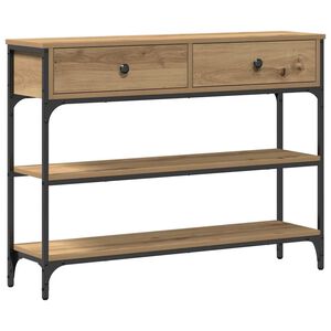 vidaXL Wandtafel Artisan Eiken 100 x 25 x 75 cm Bewerkt hout