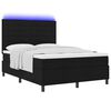vidaXL Boxspring bed met matras met LED Zwart 140 x 190 cm Stof