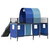 vidaXL Loftbed voor Kids Zwart en Blauw 74,5 x 190 cm Metaal