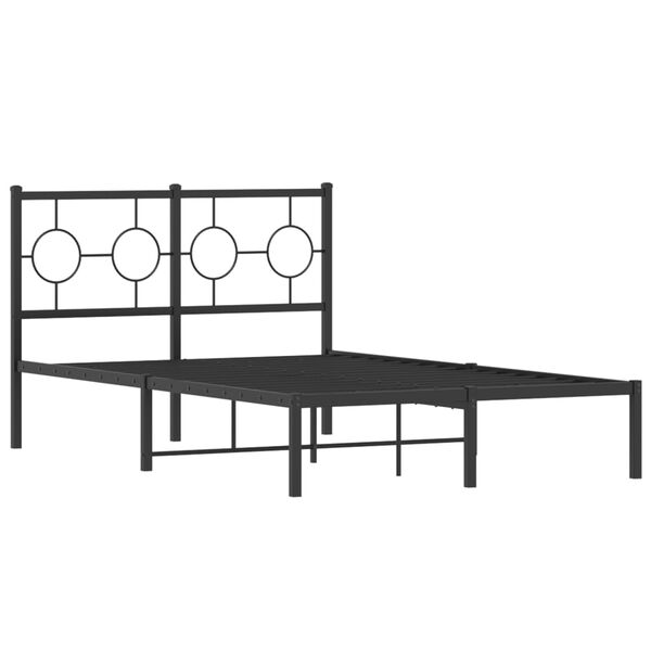 vidaXL Bedframe met hoofdbord metaal zwart 120x200 cm