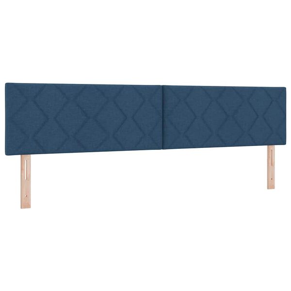 vidaXL Boxspringbed met matras met hoofdeinde Blauw 200 x 200 cm Stof