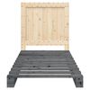 vidaXL Bedframe met hoofdbord massief grenenhout grijs 90x200 cm