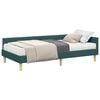 vidaXL Hoekbedframe met Matras 2 st Donkergroen 100 x 200 cm Stof