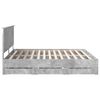 vidaXL Bedframe met lade Beton Grijs 200 x 200 cm Ingenieurshout