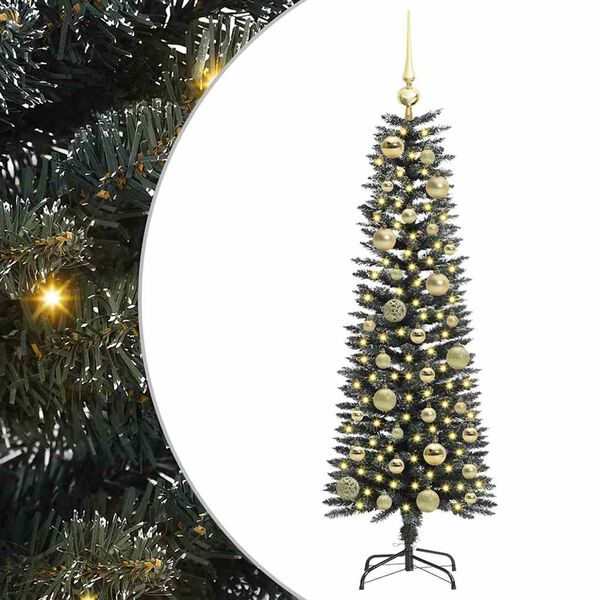 vidaXL Kunstkerstboom met 150 LED Groen 120 cm PVC en Plastic en Staal